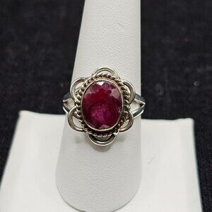 Garnet and sterling silver beauty! Size 9